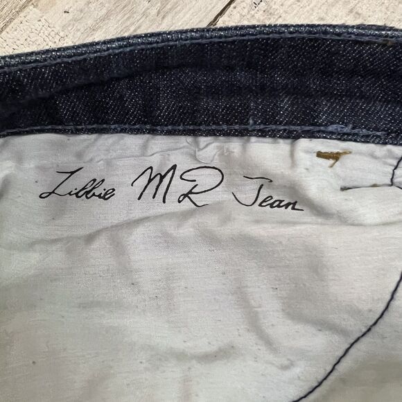 Womens CHICOS Platinum Straight Leg Jeans Size 3 Dark Wash Embroidered Pockets - Picture 8 of 13